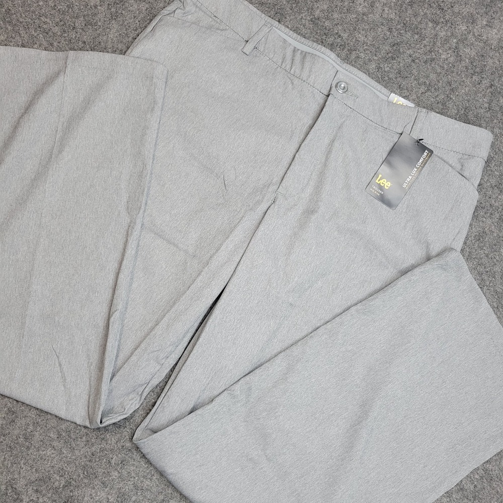 Lee Pants Womens 18M Gray Regular‎ Fit Trouser Mid Rise Flex Motion Lux Comfort